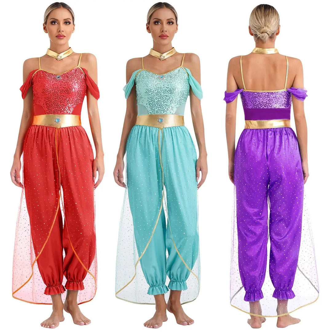 Liora - Elegant Arabian Princess Costume With Sparkling Details For Halloween And Theme Parties 2