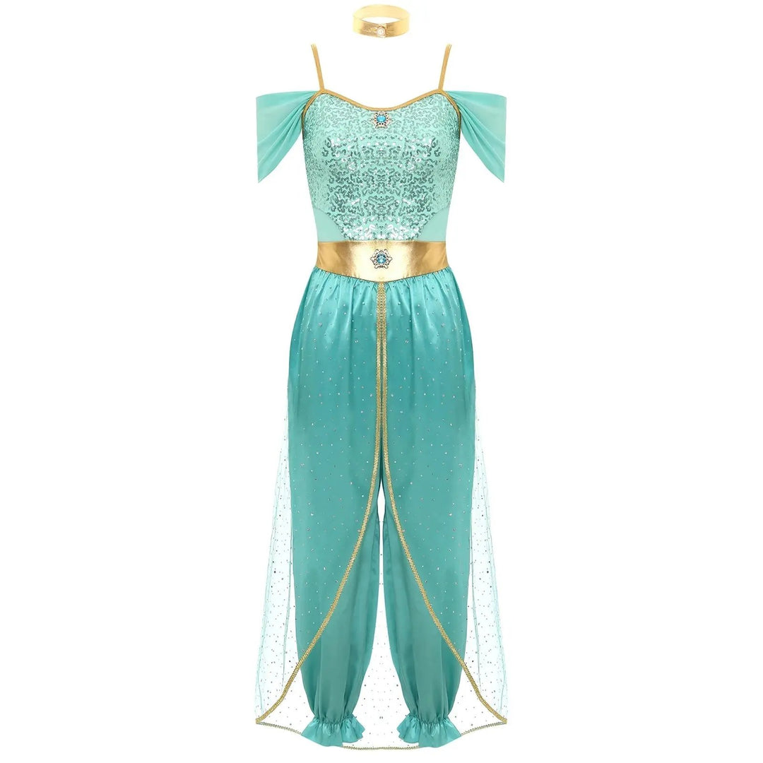 Liora - Elegant Arabian Princess Costume With Sparkling Details For Halloween And Theme Parties 4