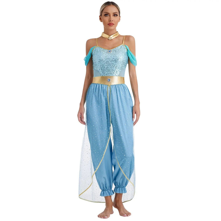 Liora - Elegant Arabian Princess Costume With Sparkling Details For Halloween And Theme Parties 0