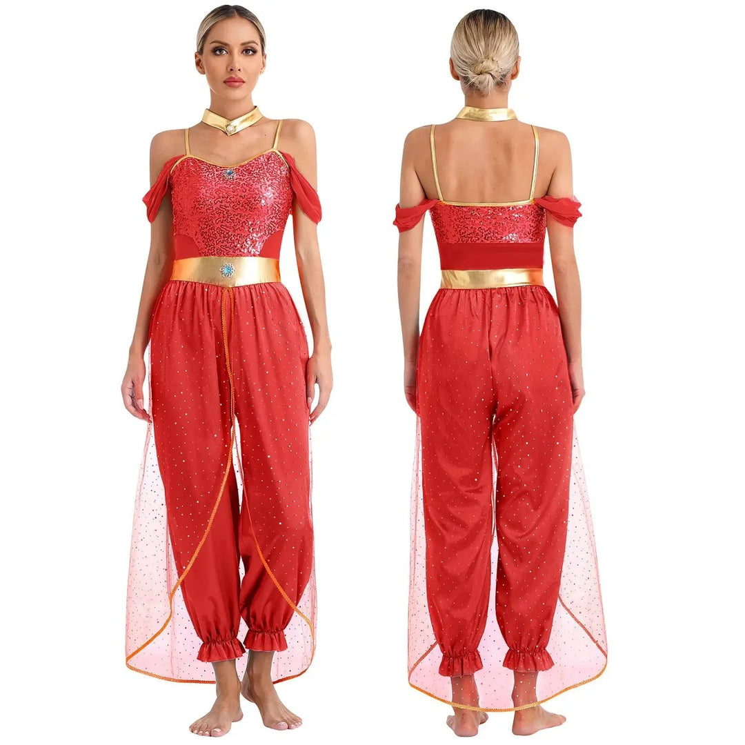 Liora - Elegant Arabian Princess Costume With Sparkling Details For Halloween And Theme Parties 6