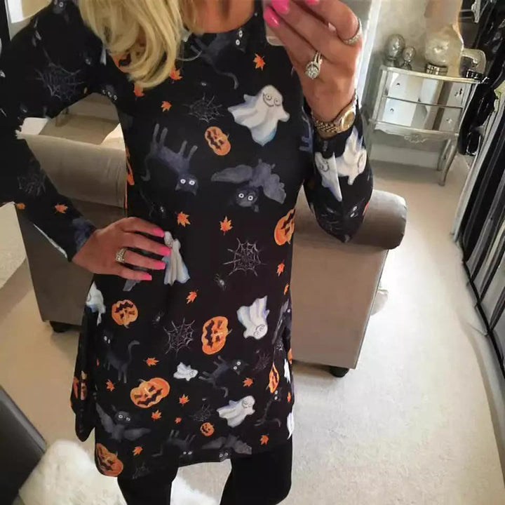 Liora - Trendy Women's Tunic With Graphic Print For Halloween Celebrations 1