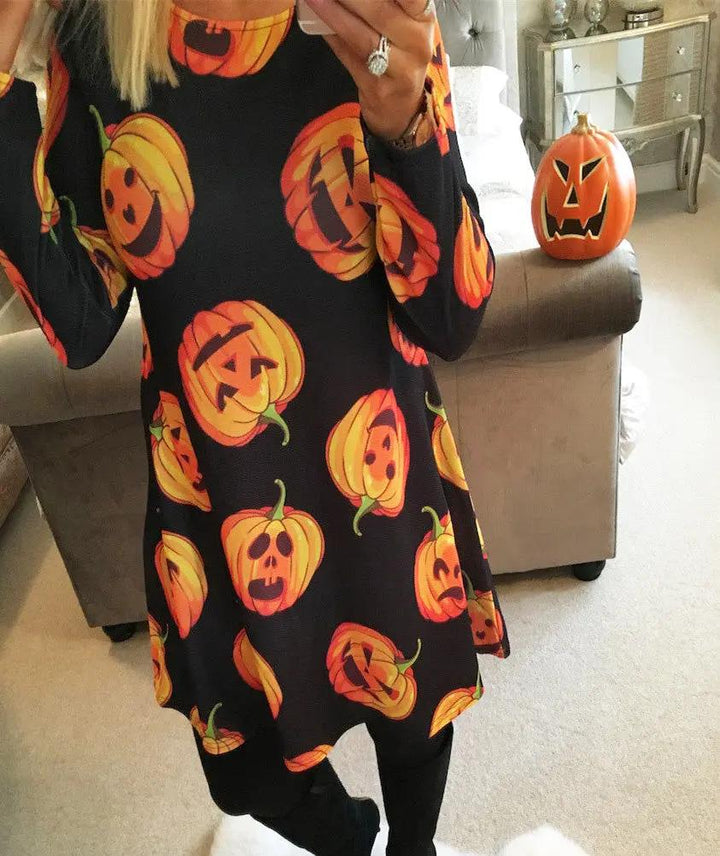 Liora - Trendy Women's Tunic With Graphic Print For Halloween Celebrations 5