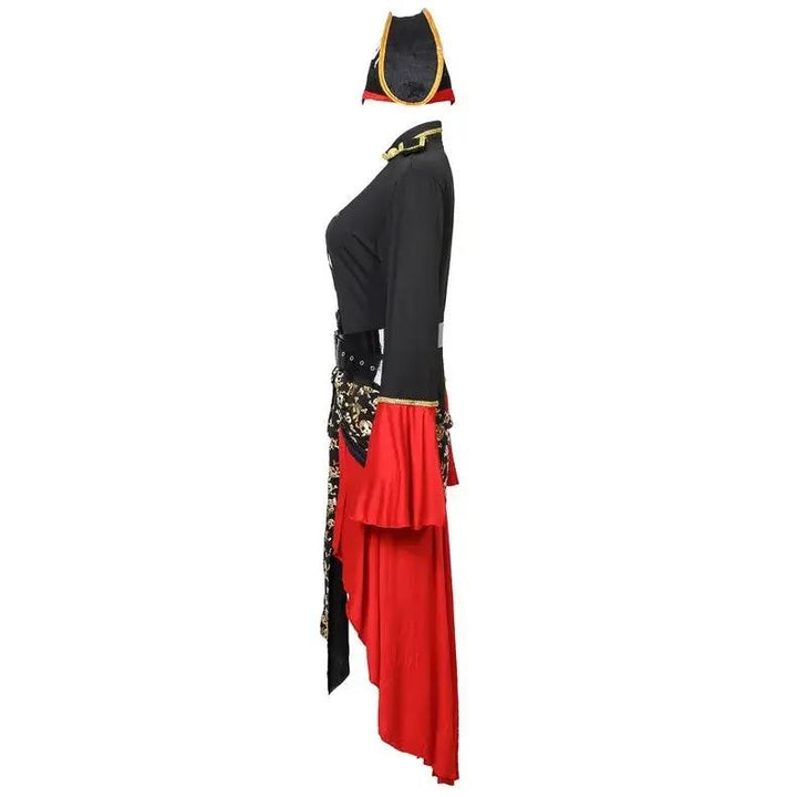 Liora - Dramatic Pirate Captain Midi Dress With High-Low Hem For Women's Halloween Costumes 2