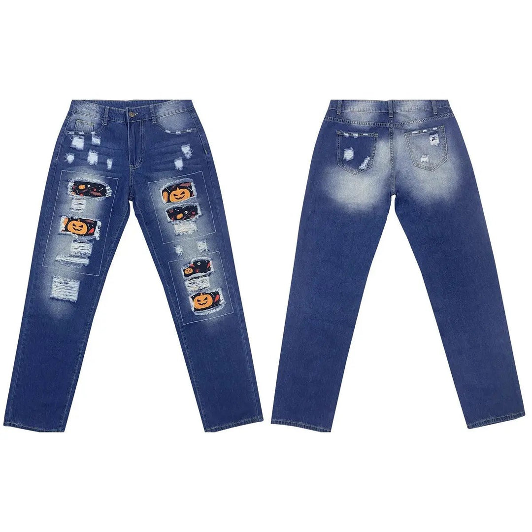 Heidi - Trendy Women's Ripped Jeans With High Waist For Casual And Halloween Wear 2