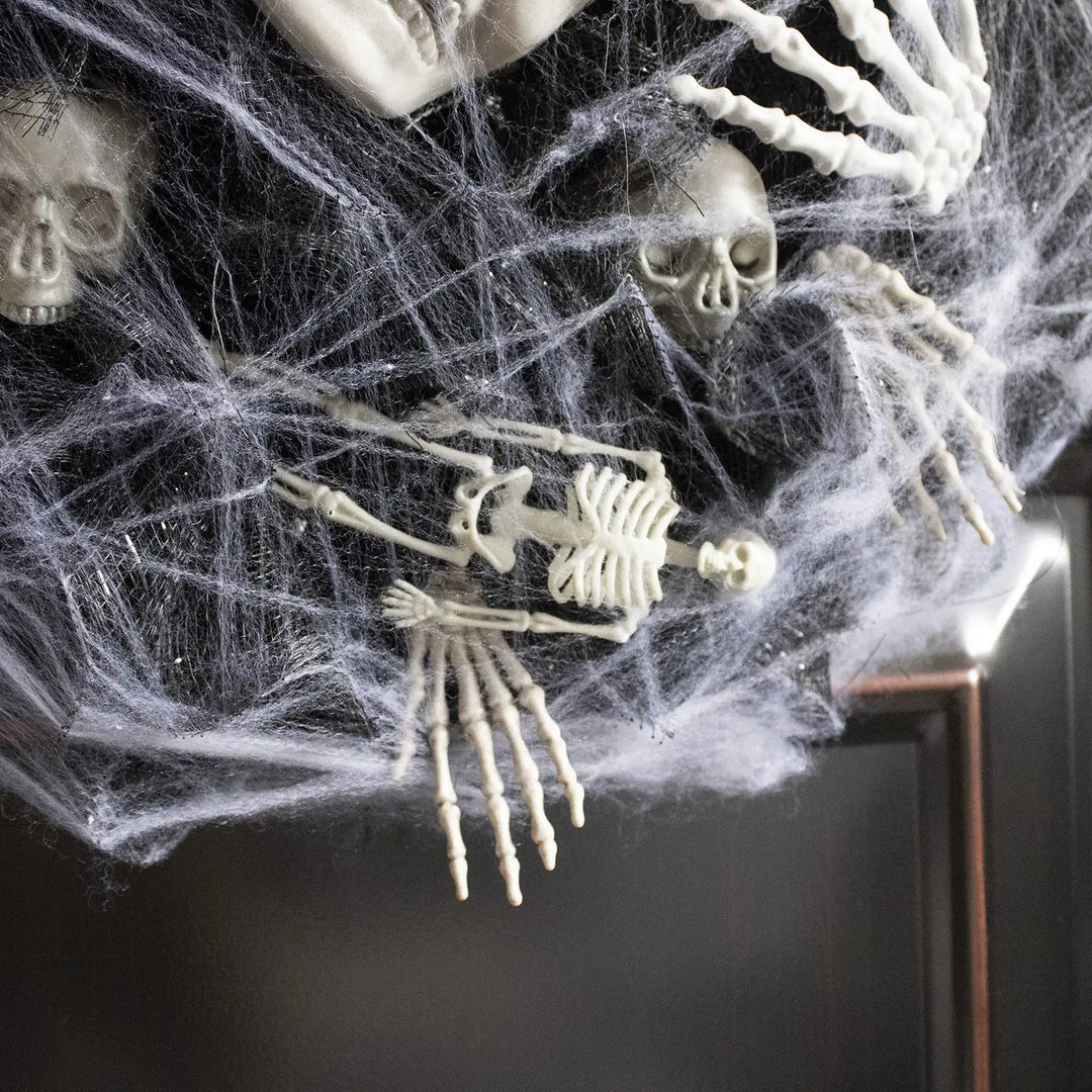 Creepy Halloween Skeleton Wreath – Spooky Front Door Decoration – 45cm 4