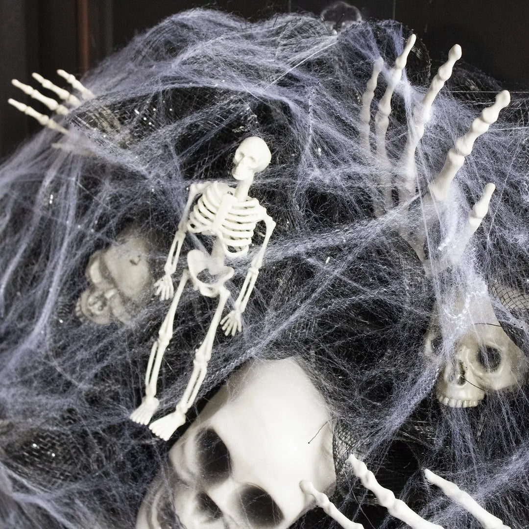 Creepy Halloween Skeleton Wreath – Spooky Front Door Decoration – 45cm 5