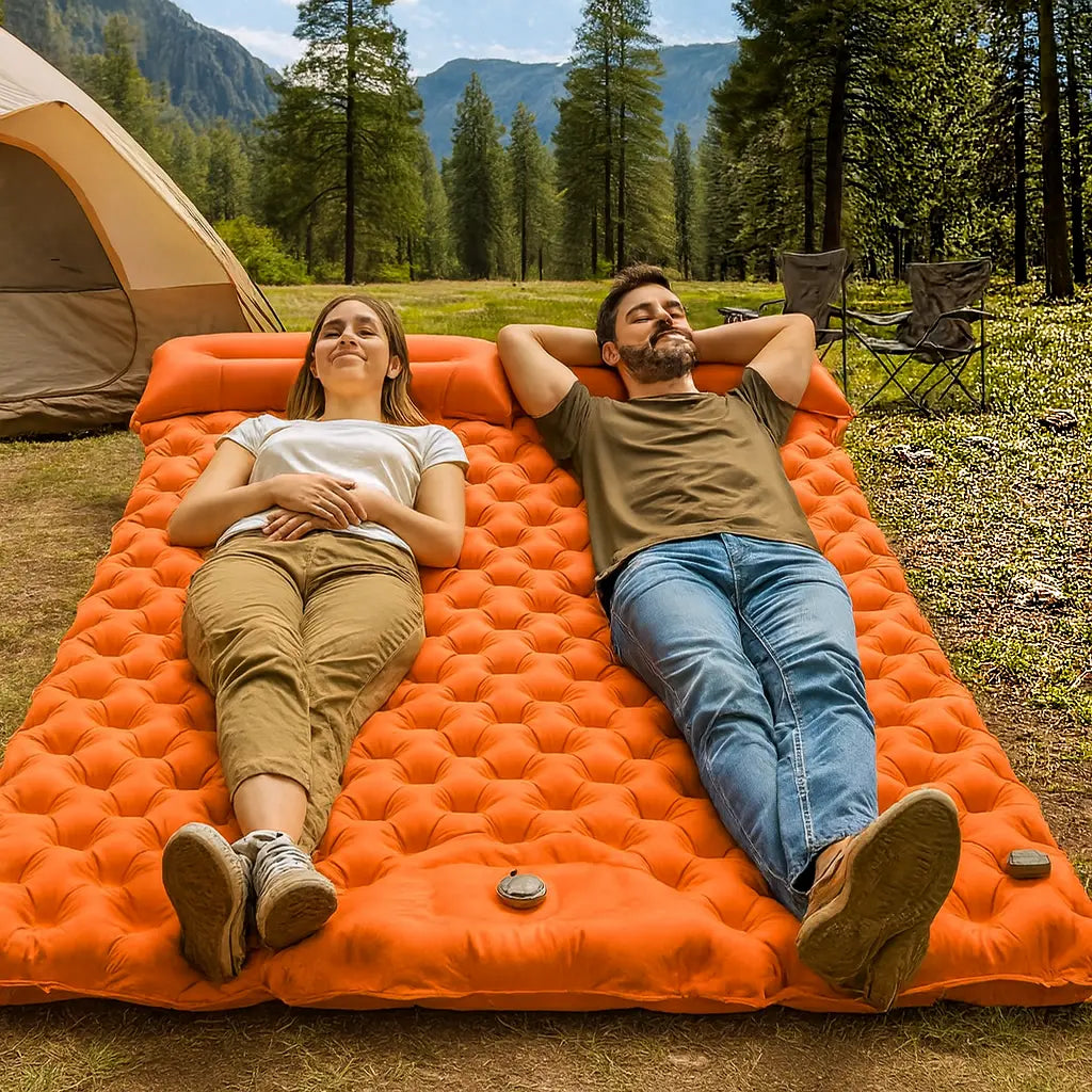 MunaWear - Air Beds & Mattresses - TrailRest – Extra Wide Ultralight Inflatable Mattress with Auto-Inflating Feature for Camping and Travel - 