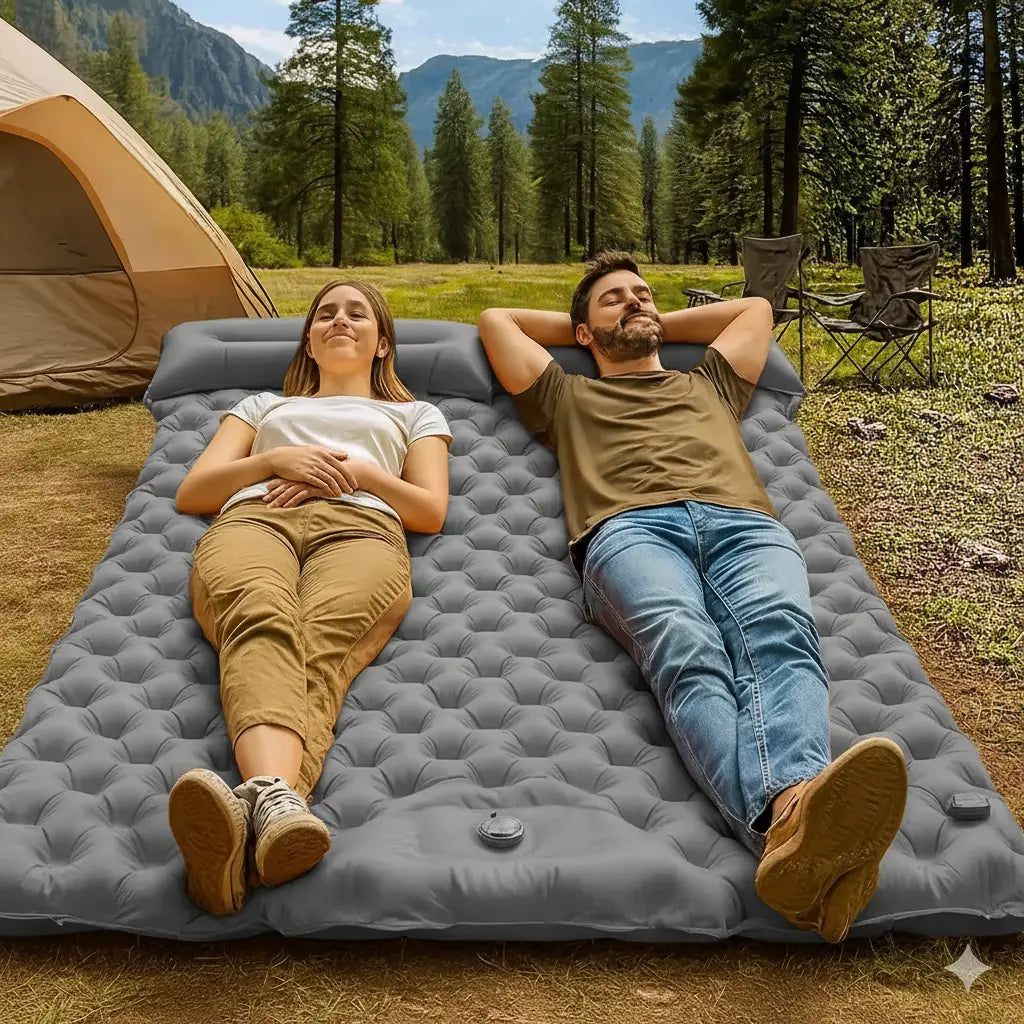 MunaWear - Air Beds & Mattresses - TrailRest – Extra Wide Ultralight Inflatable Mattress with Auto-Inflating Feature for Camping and Travel - 