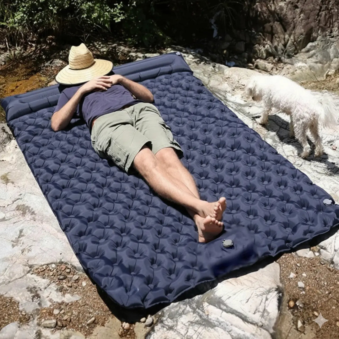 MunaWear - Air Beds & Mattresses - TrailRest – Extra Wide Ultralight Inflatable Mattress with Auto-Inflating Feature for Camping and Travel - 