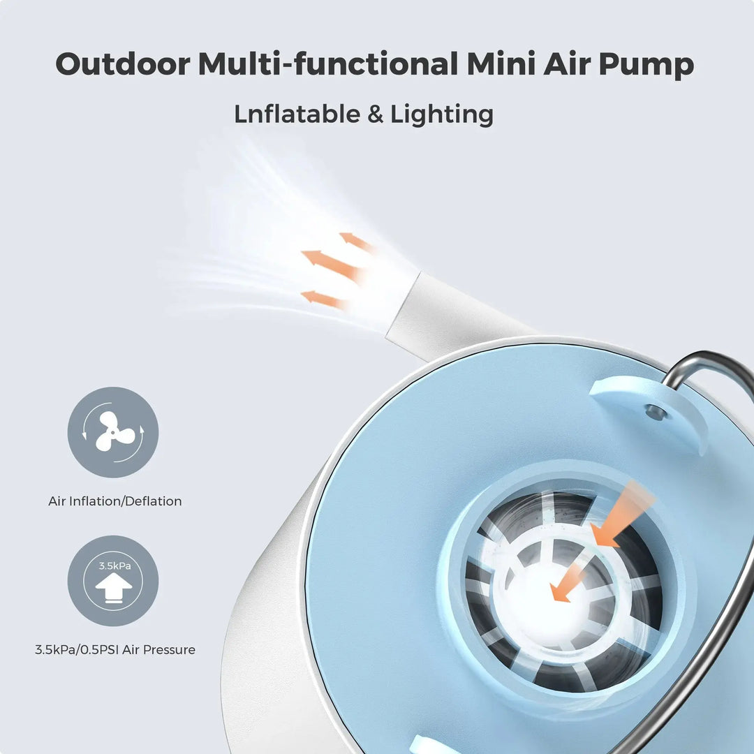Mia - Portable Camping Air Pump with Rechargeable 1300mAh Battery 2