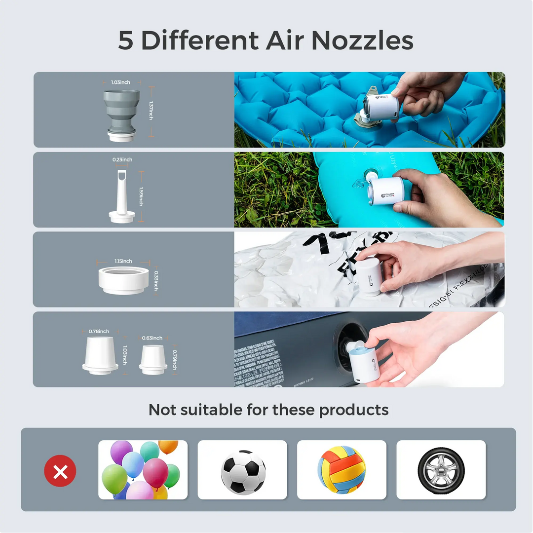 Mia - Portable Camping Air Pump with Rechargeable 1300mAh Battery 3