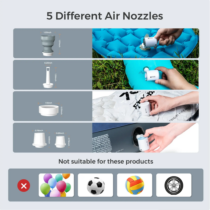 Mia - Portable Camping Air Pump with Rechargeable 1300mAh Battery 3