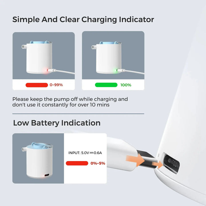 Mia - Portable Camping Air Pump with Rechargeable 1300mAh Battery 4