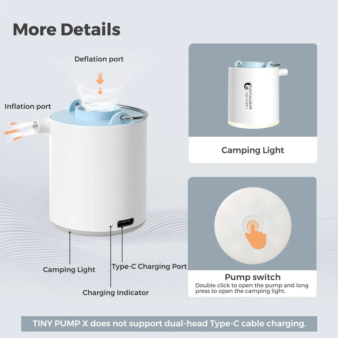 Mia - Portable Camping Air Pump with Rechargeable 1300mAh Battery 5