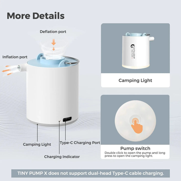Mia - Portable Camping Air Pump with Rechargeable 1300mAh Battery 5