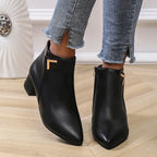 Liora - Black Ankle Boots With Chunky Heel And Pointed Toe For Versatile Everyday Wear 2