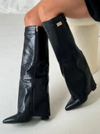 Liora - Elegant Women's Fold-Over Knee High Boots With Block Heel For Versatile Style 4