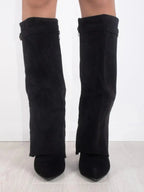 Liora - Elegant Women's Fold-Over Knee High Boots With Block Heel For Versatile Style 7