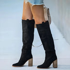 Liora - Elegant Women's Knee-High Boots With Block Heel and Pointed Toe 2