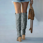 Liora - Elegant Women's Knee-High Boots With Block Heel and Pointed Toe 8