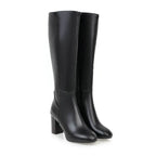 Liora - Premium Leather Knee High Boots With Block Heel For Autumn And Winter 4