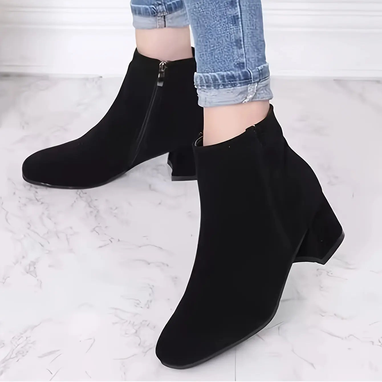 Liora - Stylish Black Ankle Boots With Chunky Block Heel For Everyday Wear 2