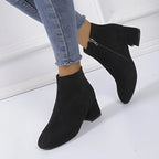 Liora - Stylish Black Ankle Boots With Chunky Block Heel For Everyday Wear 4