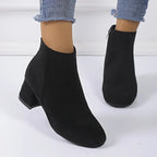 Liora - Stylish Black Ankle Boots With Chunky Block Heel For Everyday Wear 0