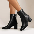 Liora - Stylish Women's Black Boots With Chunky Block Heel For Versatile Occasions 0