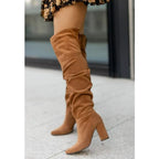 Liora - Stylish Women's Knee-High Boots With Slouch Shaft And High Block Heel For Everyday Chic 2