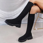 Liora - Stylish Women's Knee-High Boots with Sock Fit and Chunky Sole for Everyday Chic 0