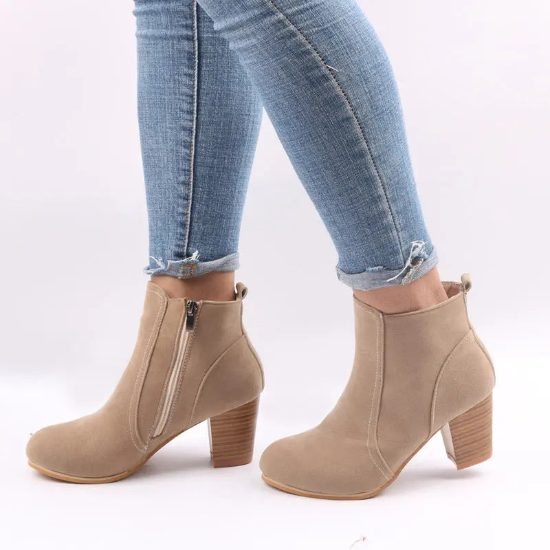 Liora - Stylish Women's Suede Ankle Boots With Chunky Heel For Everyday Wear 4