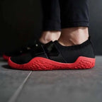 MunaWear - Athletic Shoes - Eris- Unisex Strength Support Wrestling Shoes for Deadlift & Squat - Black/Red