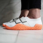 MunaWear - Athletic Shoes - Eris- Unisex Strength Support Wrestling Shoes for Deadlift & Squat - White/Orange