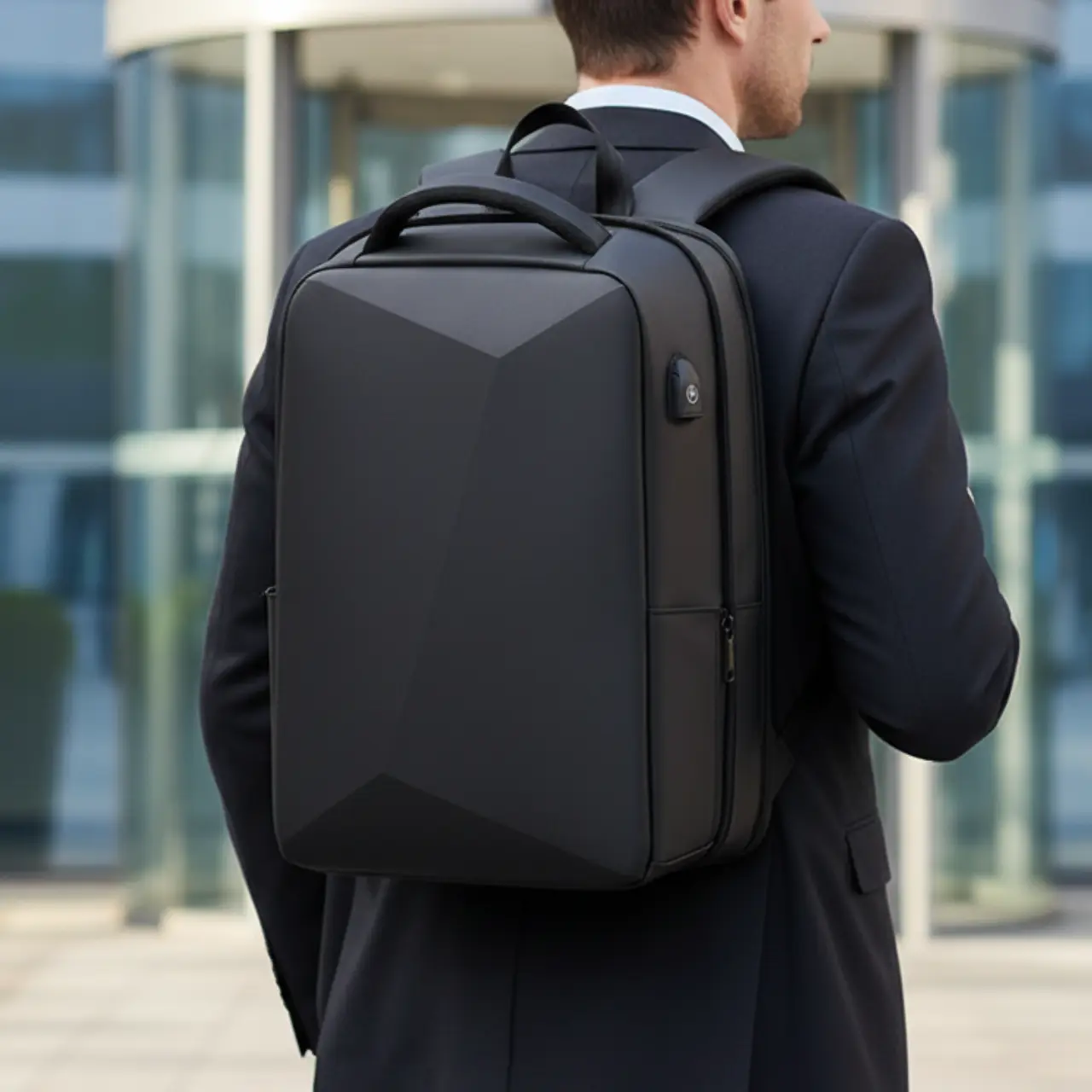 MunaWear - Backpacks - Darvon Anti-Theft Laptop Backpack – Waterproof Tech Backpack for Men – USB Charging – TSA Lock – Large Capacity - Black / Backpack (32L)