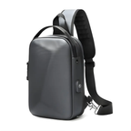 MunaWear - Backpacks - Darvon Anti-Theft Laptop Backpack – Waterproof Tech Backpack for Men – USB Charging – TSA Lock – Large Capacity - Gray / Shoulder Bag (6.4L)