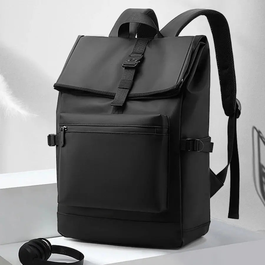 Ethan Urban Men's Work Backpack – Large Capacity 17-Inch Laptop Bag – Durable Oxford Fabric – Versatile Design – Black 6