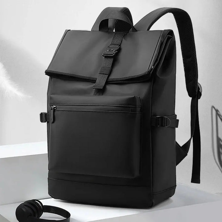 Ethan Urban Men's Work Backpack – Large Capacity 17-Inch Laptop Bag – Durable Oxford Fabric – Versatile Design – Black 6