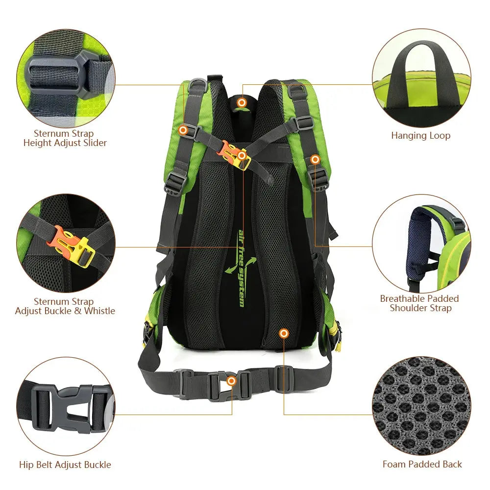 Ethan 40L Water Resistant Travel Backpack – Durable Nylon – Adjustable Straps – Perfect for Hiking & Camping 6