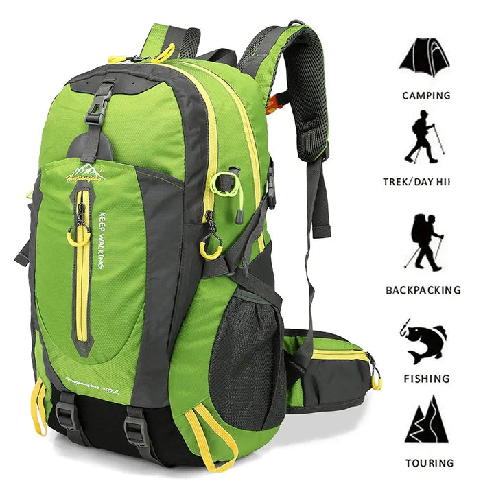 Ethan 40L Water Resistant Travel Backpack – Durable Nylon – Adjustable Straps – Perfect for Hiking & Camping 4