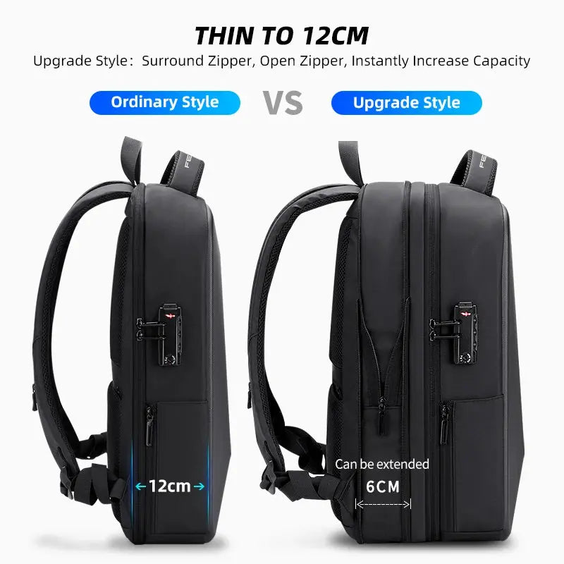 Ethan Anti-Theft Laptop Backpack – Waterproof Tech Backpack for Men – USB Charging – TSA Lock – Large Capacity – Black 4