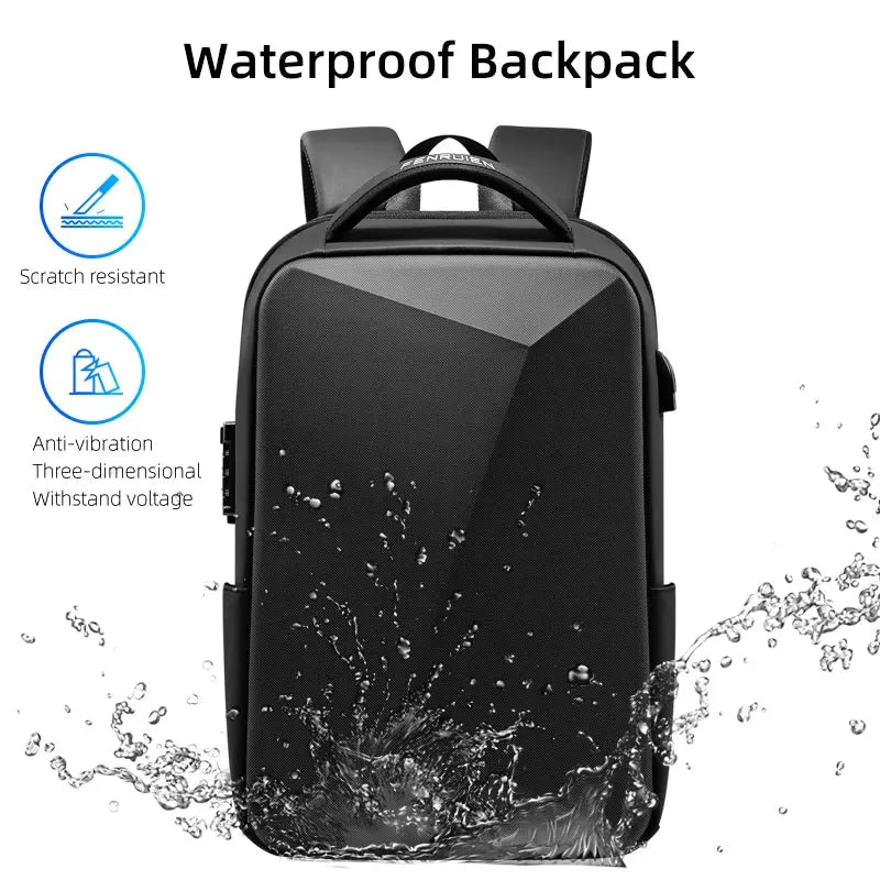 Ethan Anti-Theft Laptop Backpack – Waterproof Tech Backpack for Men – USB Charging – TSA Lock – Large Capacity – Black 6