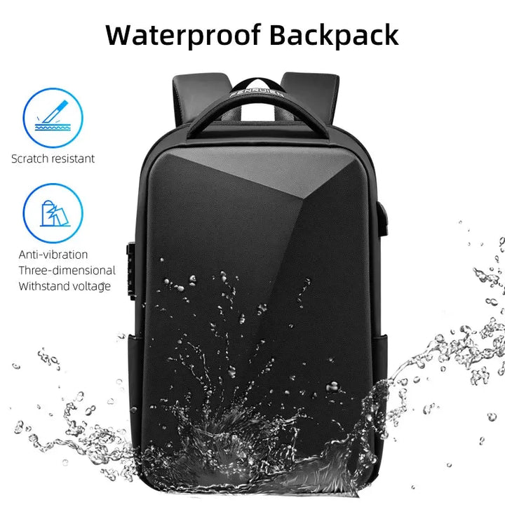 Ethan Anti-Theft Laptop Backpack – Waterproof Tech Backpack for Men – USB Charging – TSA Lock – Large Capacity – Black 6
