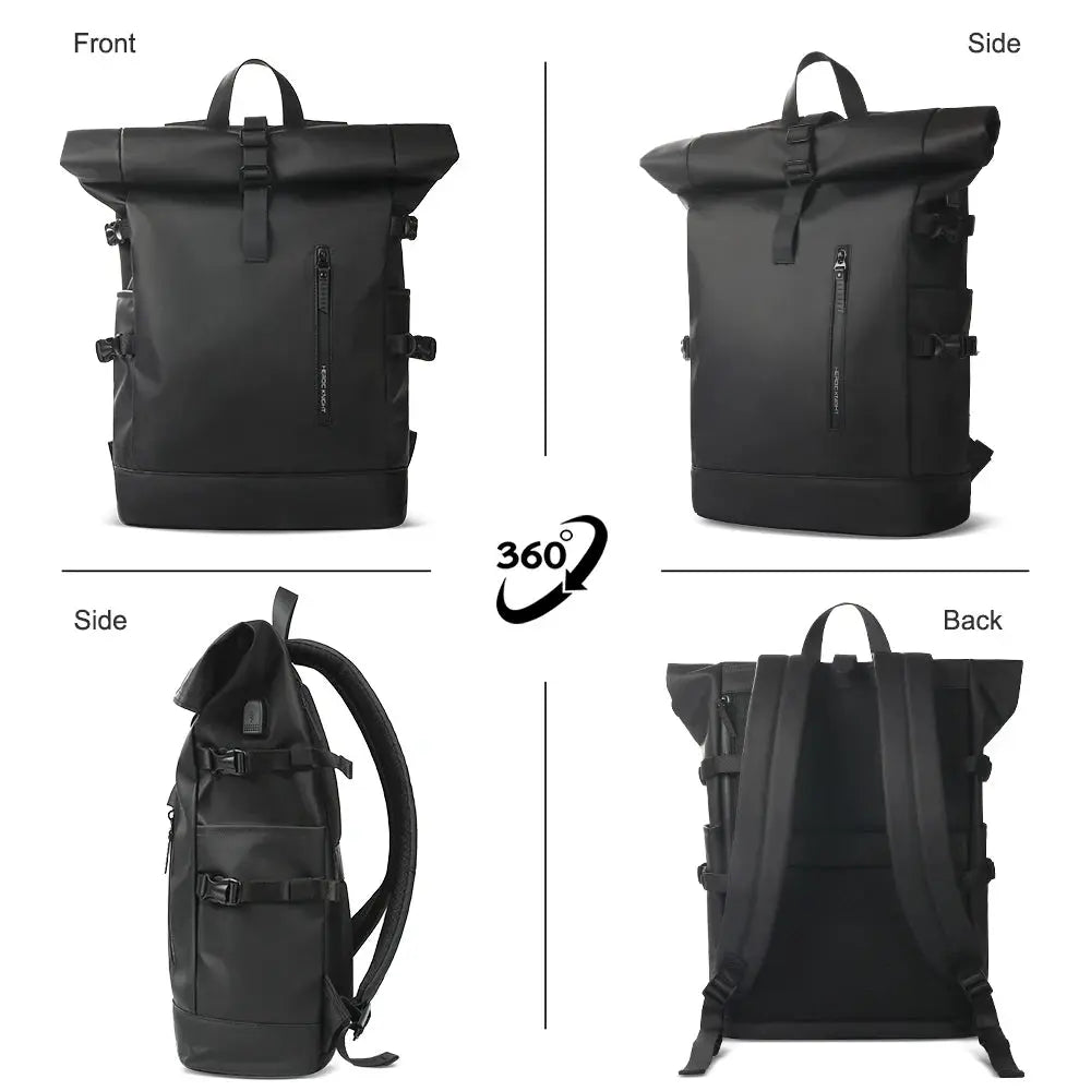 Ethan Waterproof Travel Backpack – Expandable Carry On – USB Charging – Fits 15.6-Inch Laptop – Large Capacity – Black 5