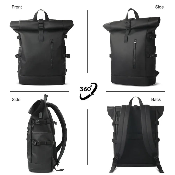 Ethan Waterproof Travel Backpack – Expandable Carry On – USB Charging – Fits 15.6-Inch Laptop – Large Capacity – Black 5