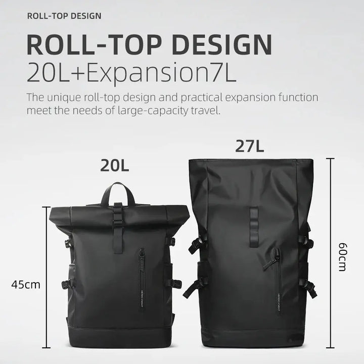 Ethan Waterproof Travel Backpack – Expandable Carry On – USB Charging – Fits 15.6-Inch Laptop – Large Capacity – Black 6