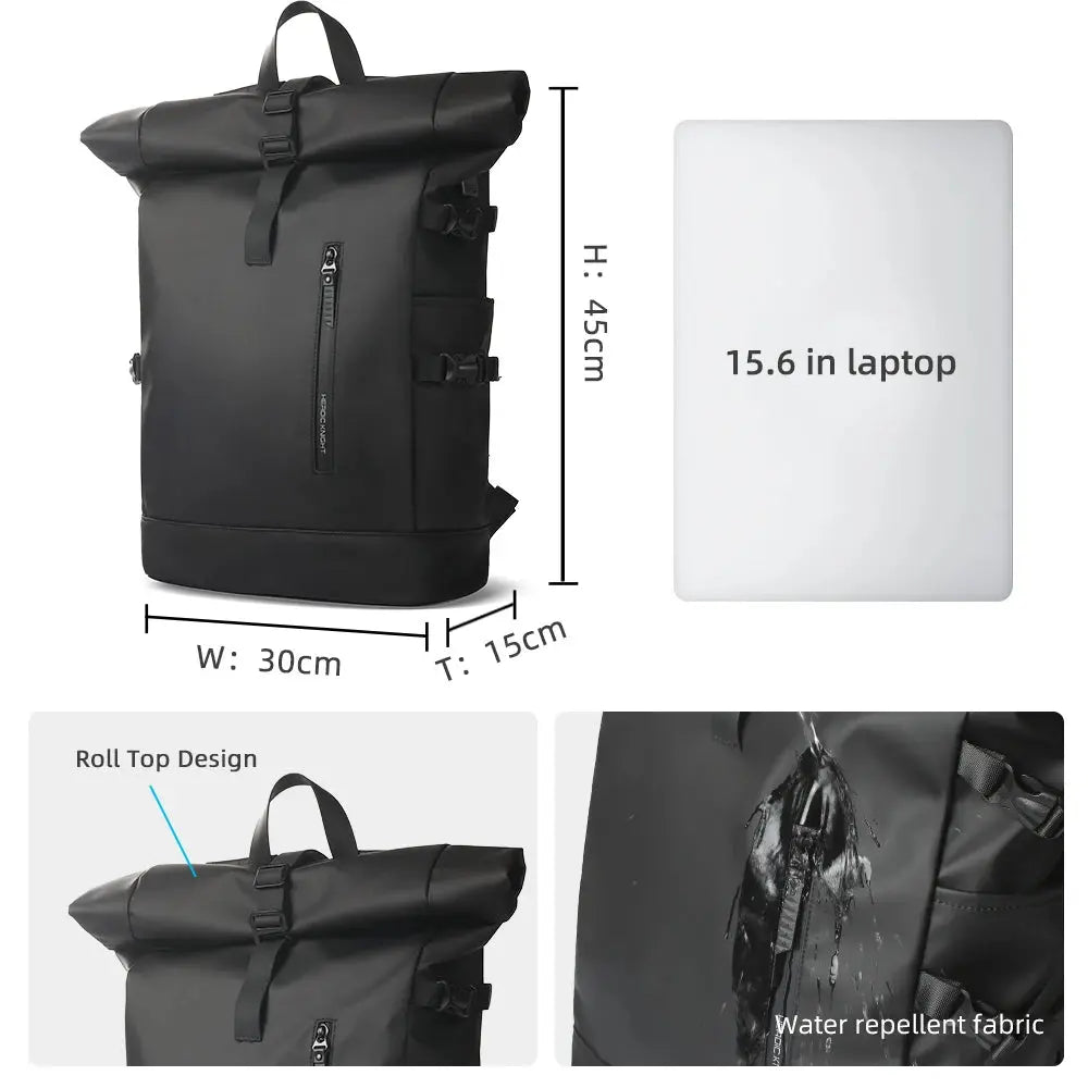Ethan Waterproof Travel Backpack – Expandable Carry On – USB Charging – Fits 15.6-Inch Laptop – Large Capacity – Black 7