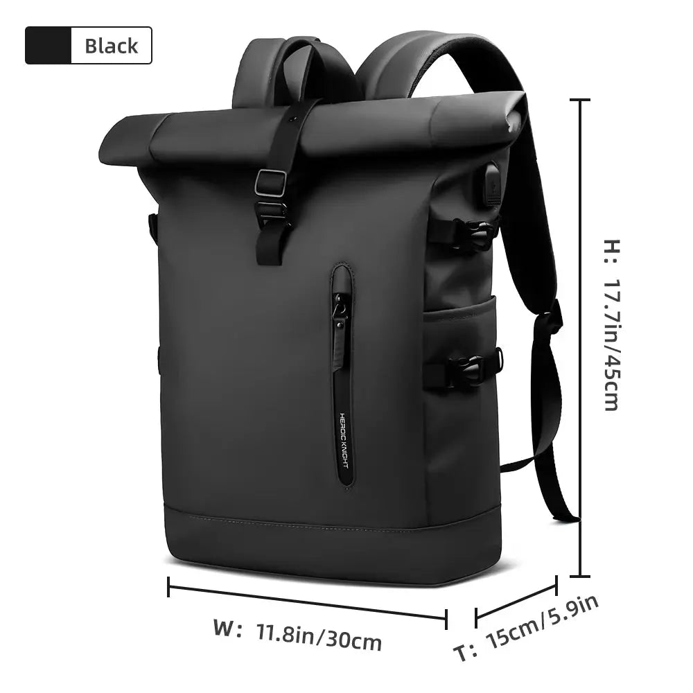 Ethan Waterproof Travel Backpack – Expandable Carry On – USB Charging – Fits 15.6-Inch Laptop – Large Capacity – Black 1