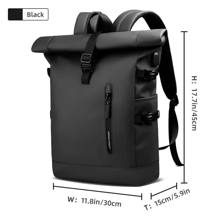 Ethan Waterproof Travel Backpack – Expandable Carry On – USB Charging – Fits 15.6-Inch Laptop – Large Capacity – Black 1