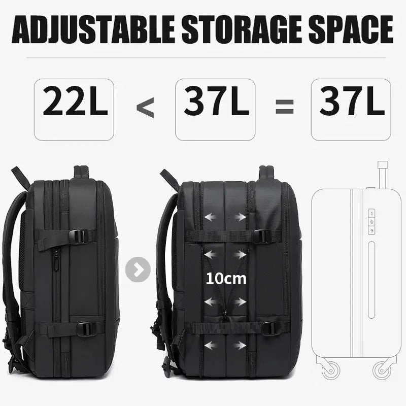 Ethan – Large Capacity Waterproof Travel Backpack for Men with USB Charging and Expandable Design 2
